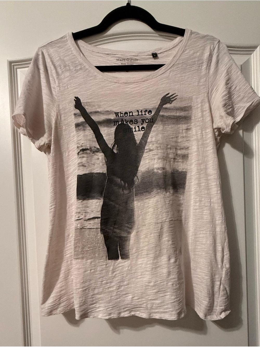 Marc O’Polo Light Pink Graphic Tee - When Life Makes You Smile